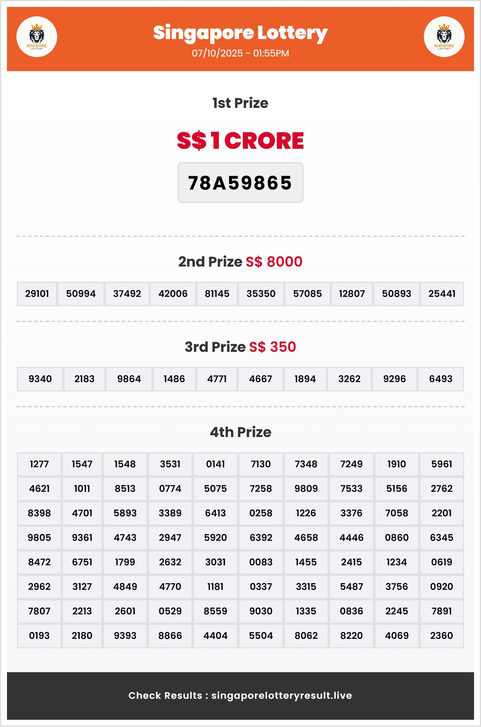 Thumbnail for  07/10/2025 Result | 06:55 PM
